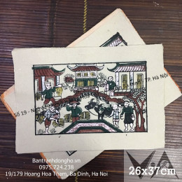 Tranh Đông Hồ Ngày Mùa Tranh Ngang